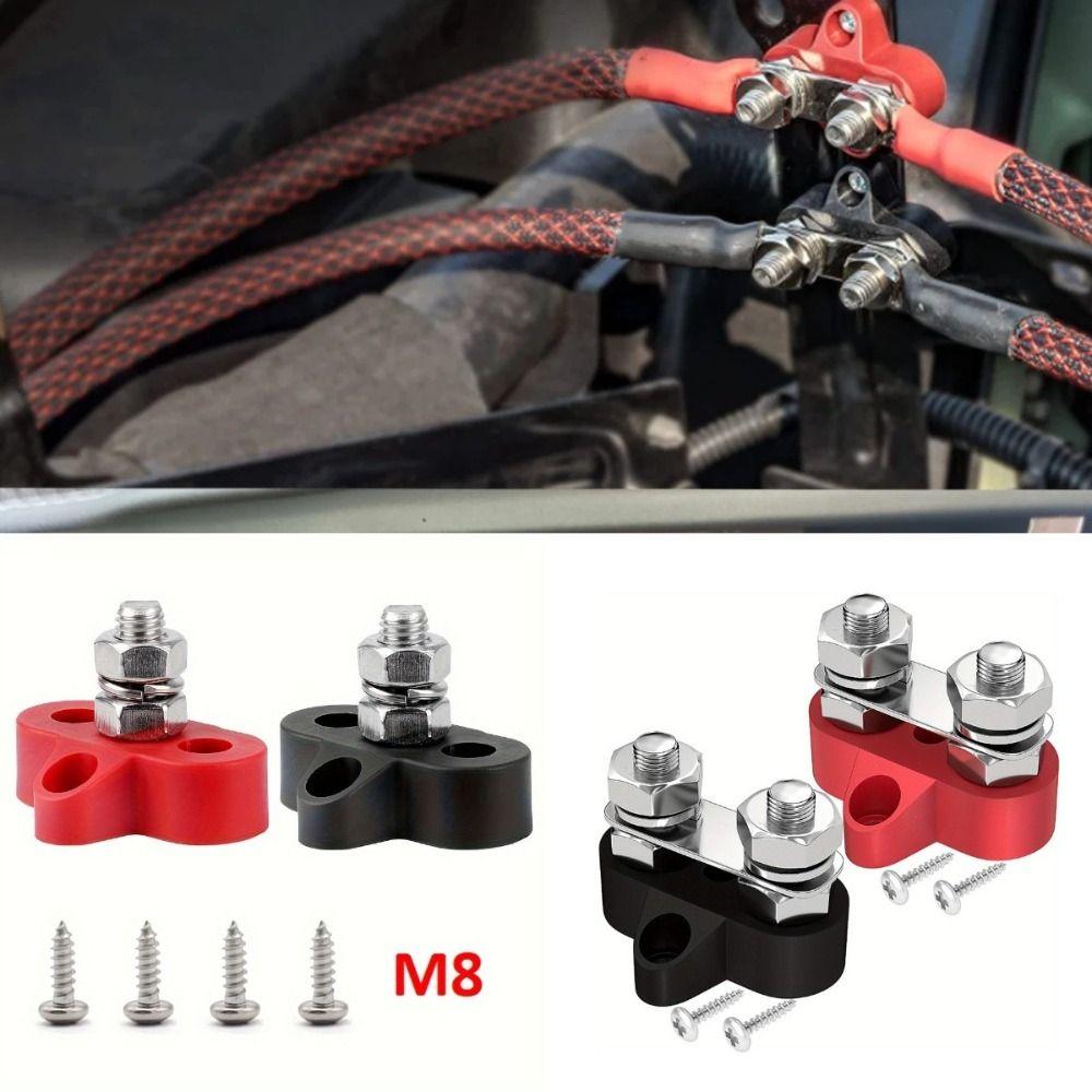 

M8 Terminal Block Studs 12V/24V Junction Block Bus Bar Power Distribution Stud Camping RV Red-Style A