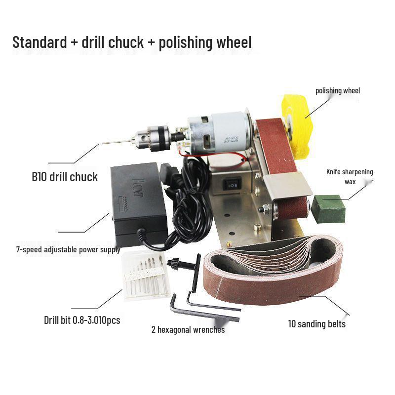 Compact Belt Sander & Knife Sharpener: 15° Angle DIY Polisher for Woodworking and Household Use