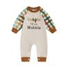 Baby Thanksgiving truthahn Applikation karierter Strampler Body