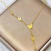 Titanium Steel Tassel Butterfly Necklace Women'S Light Luxury High-End Long Pendant Exquisite Collarbone Chain