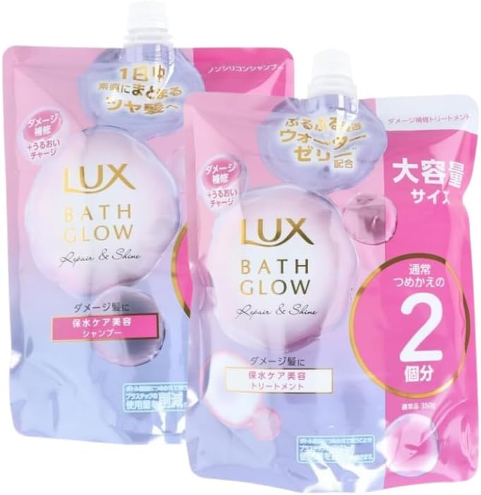 

[Set purchase] Lux Bath Glow Repair & Shine Refill Large Capacity Shampoo 700g + Treatment 700g Set
