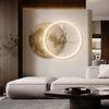 Obývací pokoj Dekorace Malba Měsíc LED Světlo Nástěnné hodiny Domácí dekorace Pozadí Tiché hodiny Ložnice Dekorativní dárky