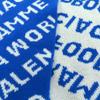 Excellent BALENCIAGA Scarf Large Jacquard Logo Blue White Wool Women 612960 Used