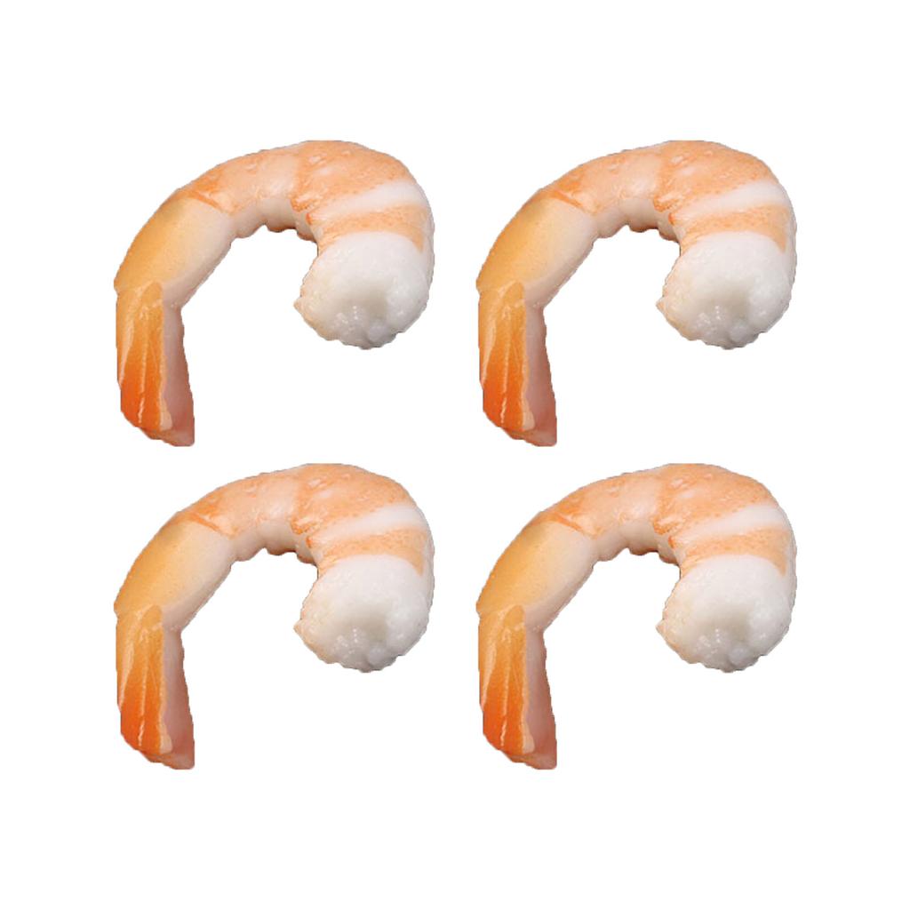 4 STÜCKE/Packung Künstliche Garnelen Pvc Simuliertes Essen Simuliertes Essen Garnelen Garnelen Modell Dekoration Auslage Requisiten für Aufnahmen
