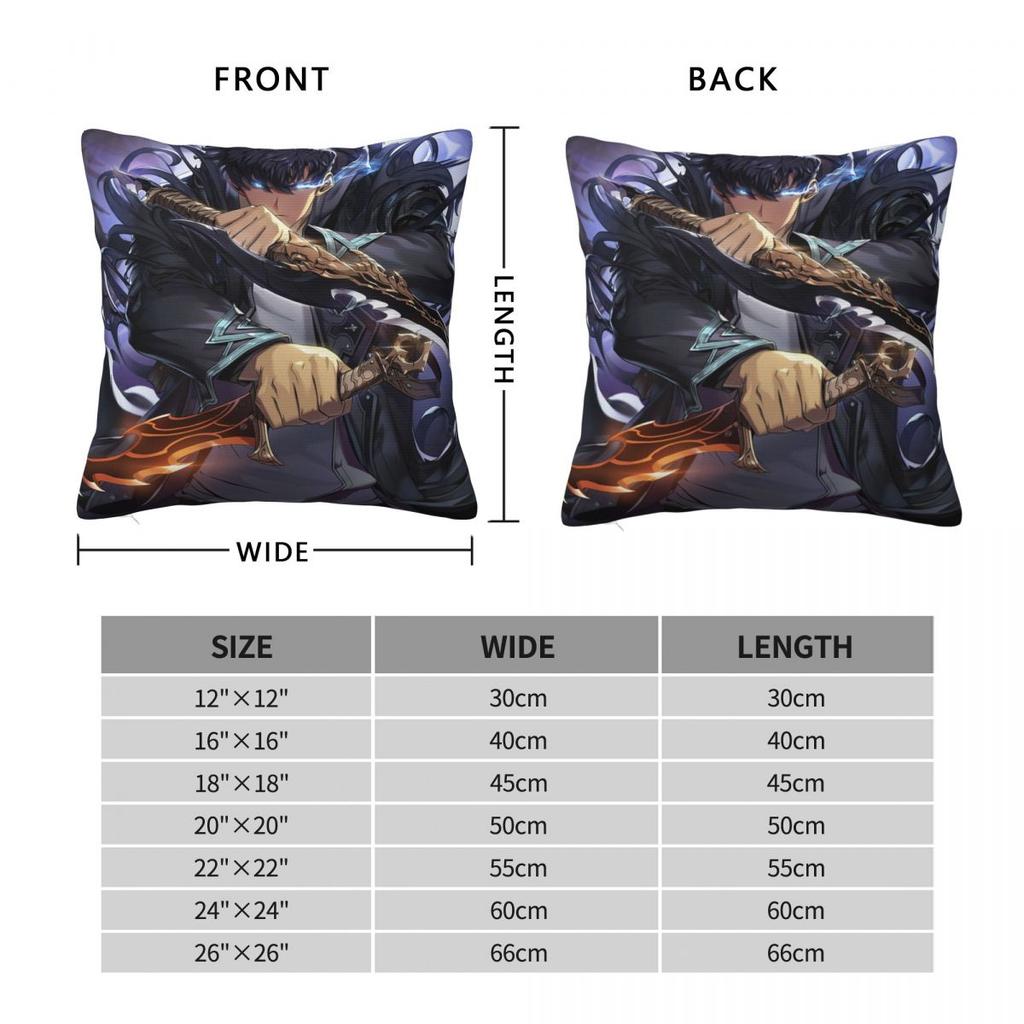 Anime Solo Leveling Pillowcase Soft Fabric Cushion Cover Decorations Pillow Case Cover Home Dropshipping 45*45cm