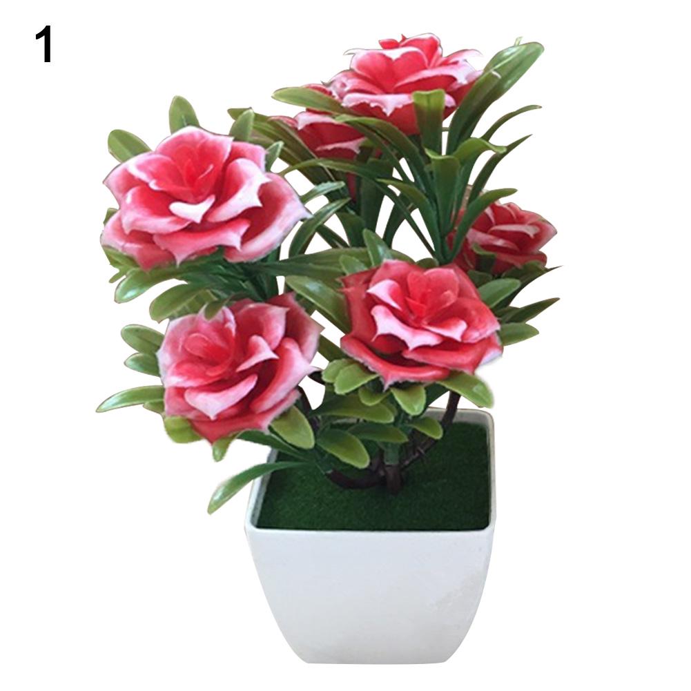 1Pc Potted Artificial Flower Bonsai Performance Stage Garden Home Party Decor Christmas Ornament
