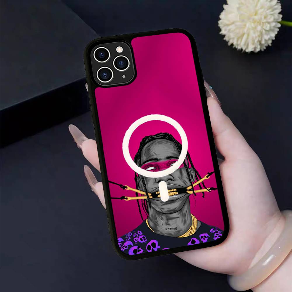 T-Travis S-ScottS Singer For IPhone 17 Air 16 E 15 14 13 12 11 Pro Max Plus PC Shock TPU Cover For Magsafe Phone Cover