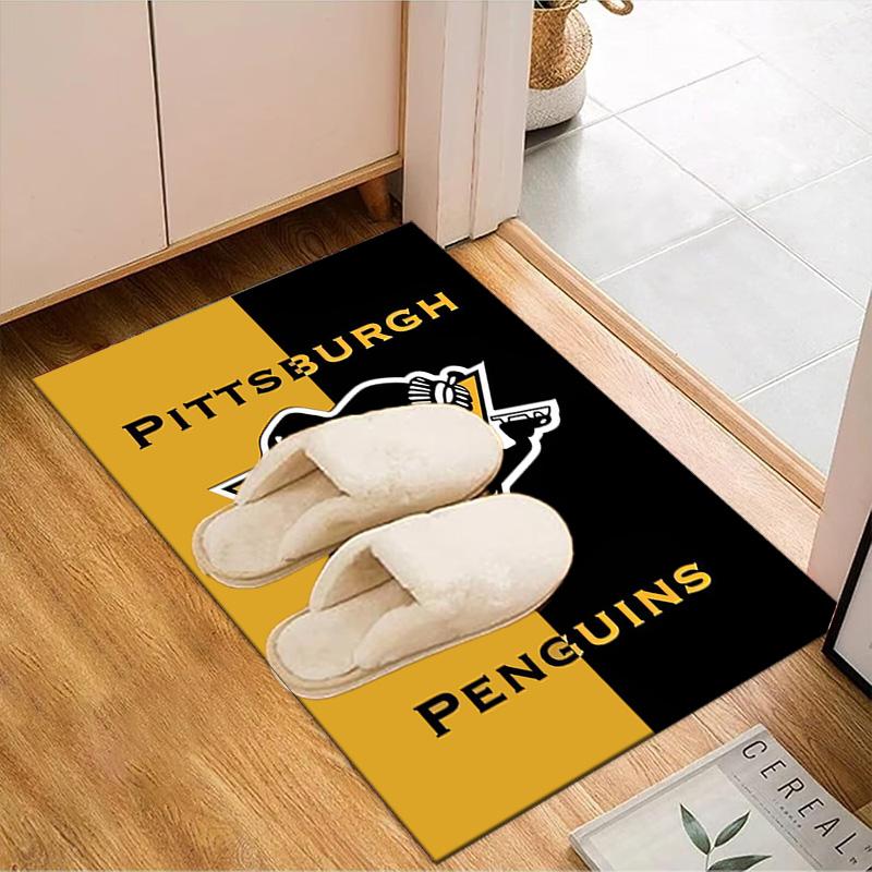 Pittsburgh Penguins Hockey Team Floor Mat for Living Room, Game Rooms, Office, Bedroom, Office Floor Mat Playful Design, Christmas Fan Gifts