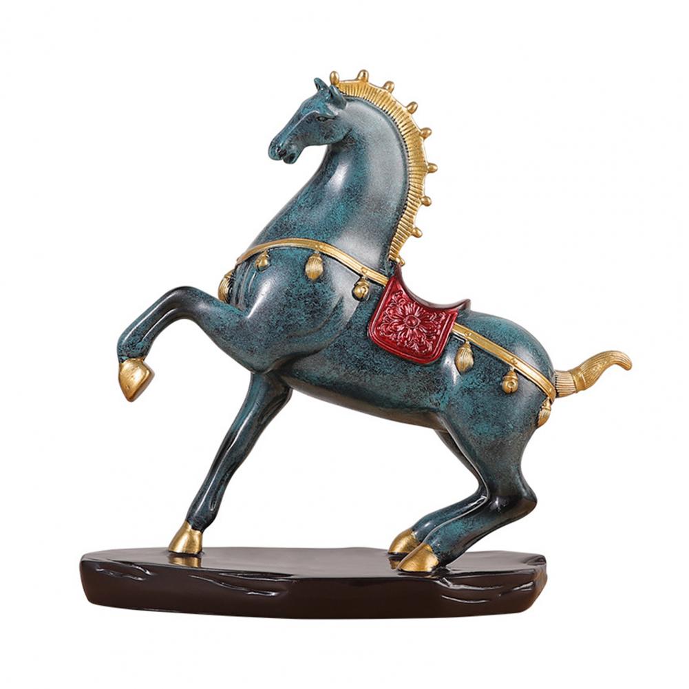 Success Horse Ornament Artistic Good Luck Horse Figurine Resin Modern Horse Statue for Home TV Stand Desk Wine Cabinet Decor