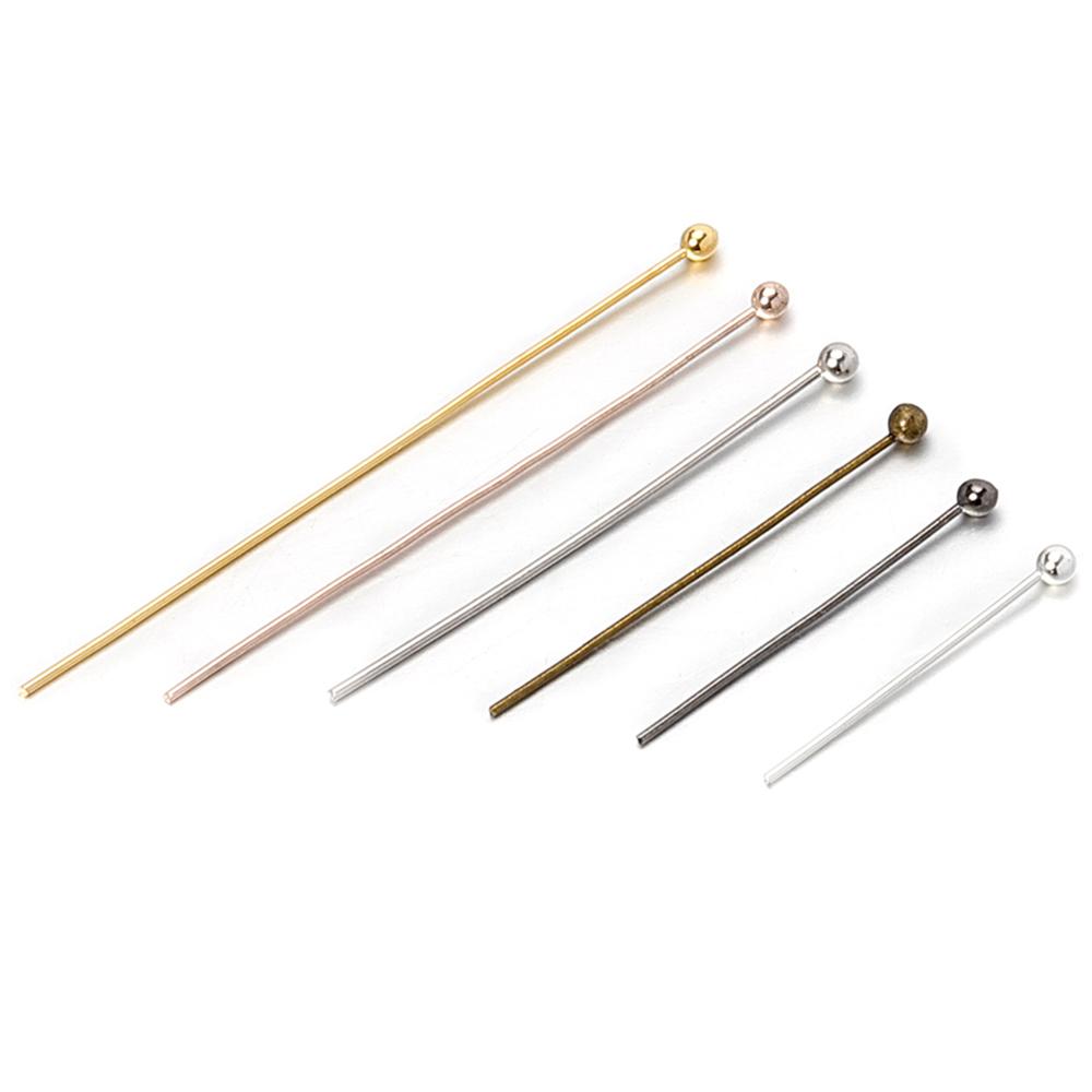 200 st/parti 18 20 25 30 40 mm Metallkulhuvudnålar 0,5 mm Stångnålar Kontakt för DIY Smyckestillverkning Pärlfynd Tillbehör