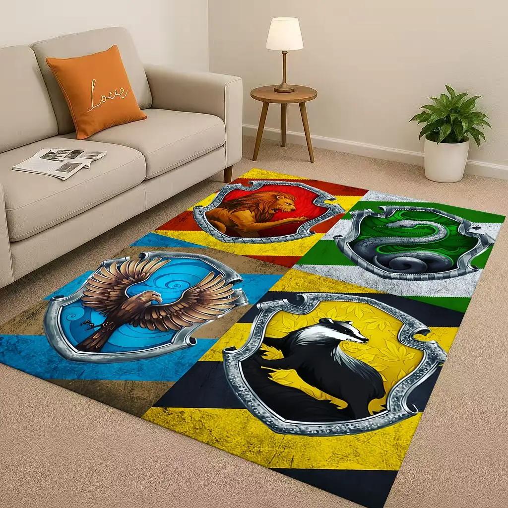 HD H-Hogwarts Sign Cartoon Living Room Non-Slip Area Rug Soft Carpet For Bedroom Playroom And Sofa,Easy Clean Home Decor Doormat
