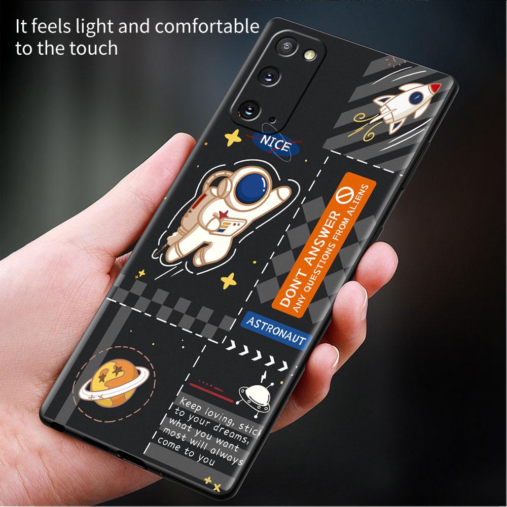 Case For Samsung Galaxy S20 FE S22 Ultra S21 Plus Luxury Soft Phone Case S10 S9 S8 S10e S7 Silicone Funda Fashion Cool Astronaut