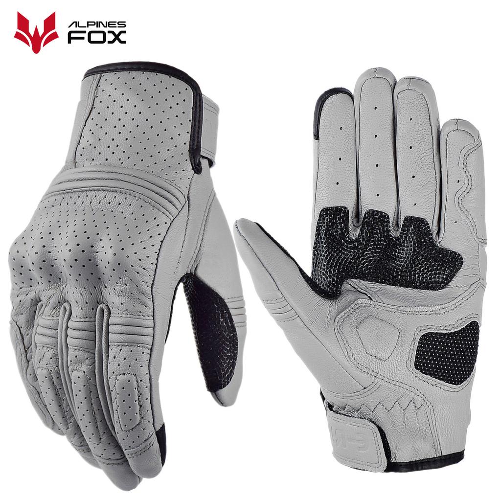 Vintage Goat Leather Motorcycle Gloves Men Women Hard Shell Protective Cycling Summer Gloves Motorbike Motorcross Riding Luvas