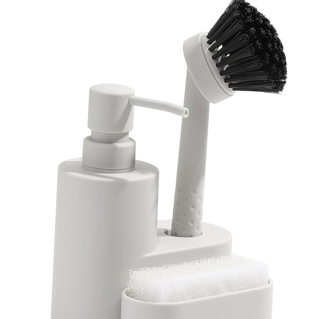 Liquid Hand Soap Dispenser Multifunctional Modern Pump Bottle Soap Dispenser with Brush and Sponge for Home Bathroom Bar Kitchen