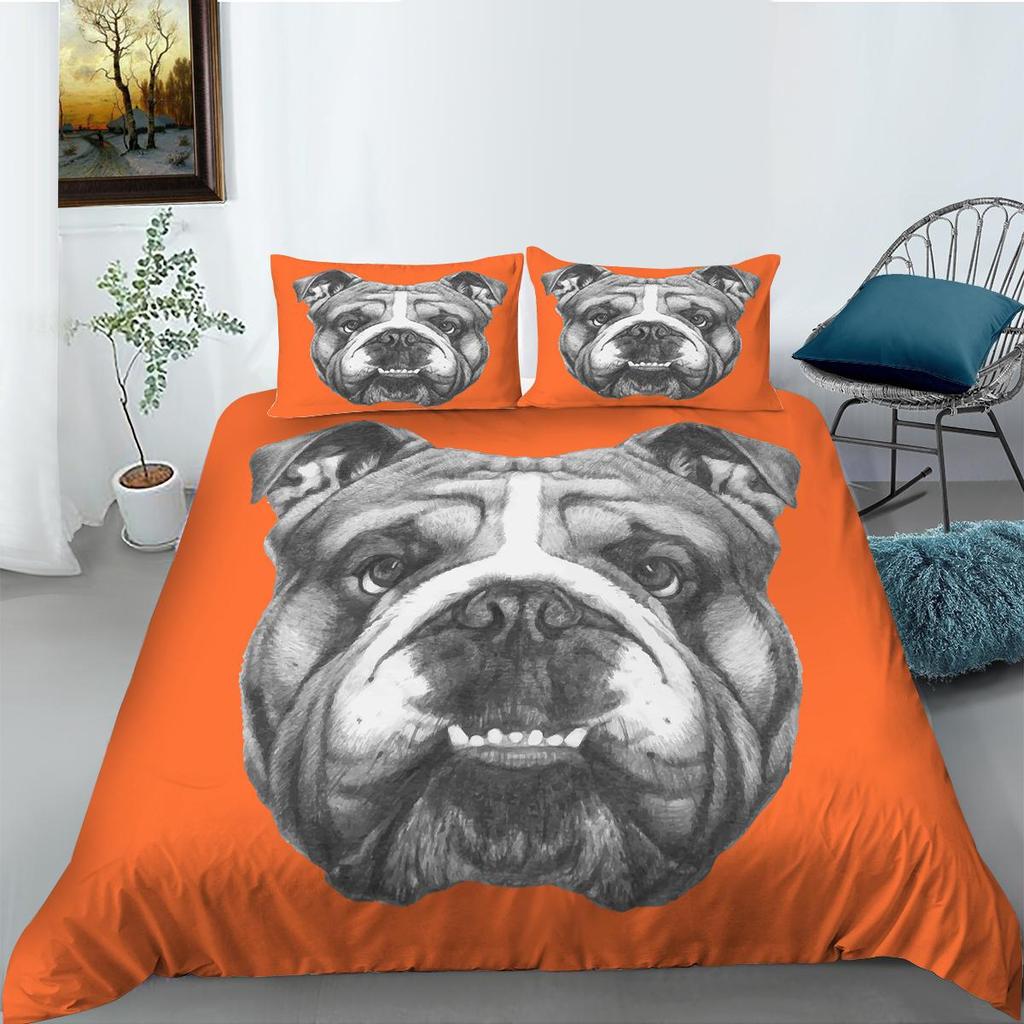 Nou set husă de cuvertură la modă Seturi de lenjerie de pat pentru câini Animale de companie Huse de pilota cu imprimeu Queen King Size Textile de casă cu față de pernă Seturi de pat moale