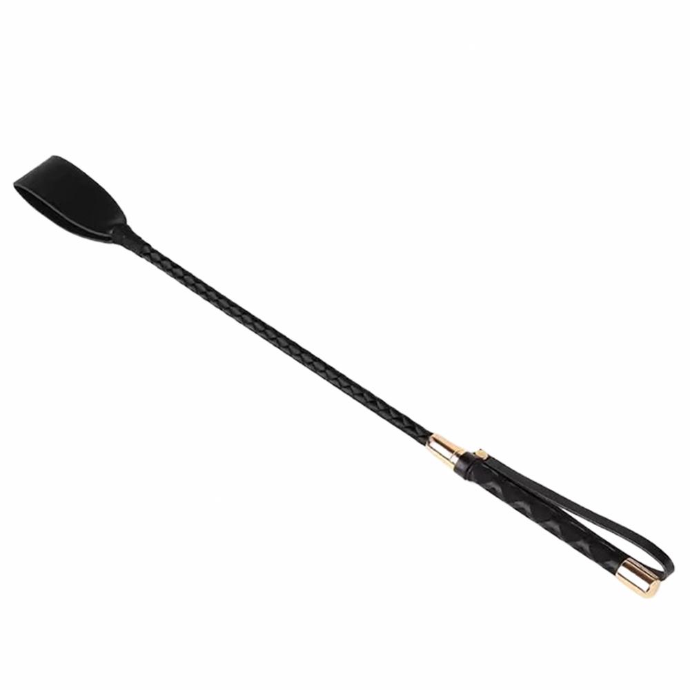 Black PU Leather Spanking Paddle Long Whip Flogger BDSM Bondage Multi-functional Adult Sex Toys Flirting Role Play Intimate Play