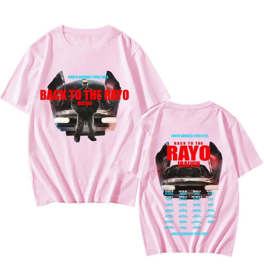 Camisetas J Balvin Back To The Rayo J Balvin Gira Norteamericana 2025 Tops Tecnología Moda Ropa de Algodón Unisex Camisetas Holgadas