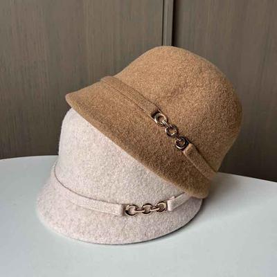 Bucket Hat Season Knitted Hat Warm Woolen Basin Hat Ladies French Bucket Hat