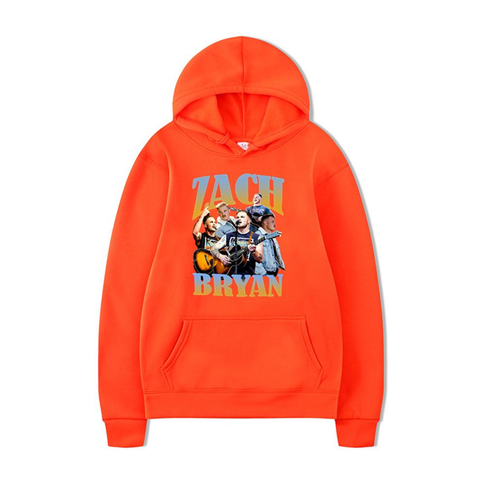 Zach Bryan Hoodie – Unisex Black Fleece Lined Sweatshirt, Text & Vintage Guitar Collage Print, Country Music Fan Streetwear Pullover