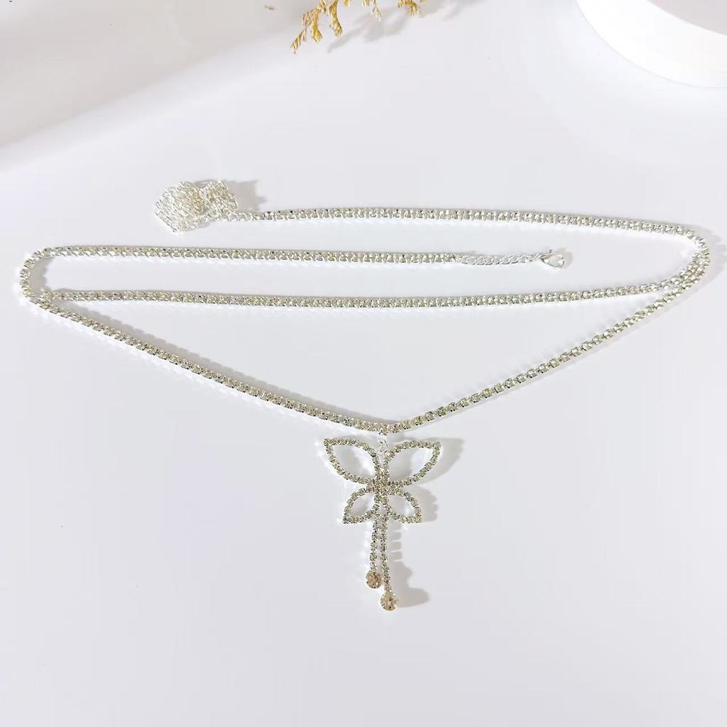 

Heartshaped Body Chain For Women Featuring Water Crystals And Gold Silver Plating For Summer Butterfly