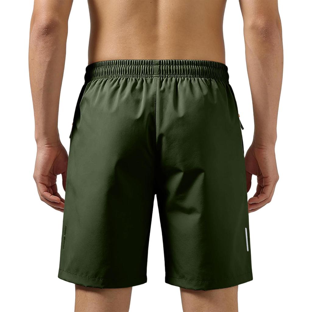 Athletic Shorts For Men Casual Activewear Elastic Waist Stretch Performance Workout Running Shorts With Zip Pockets