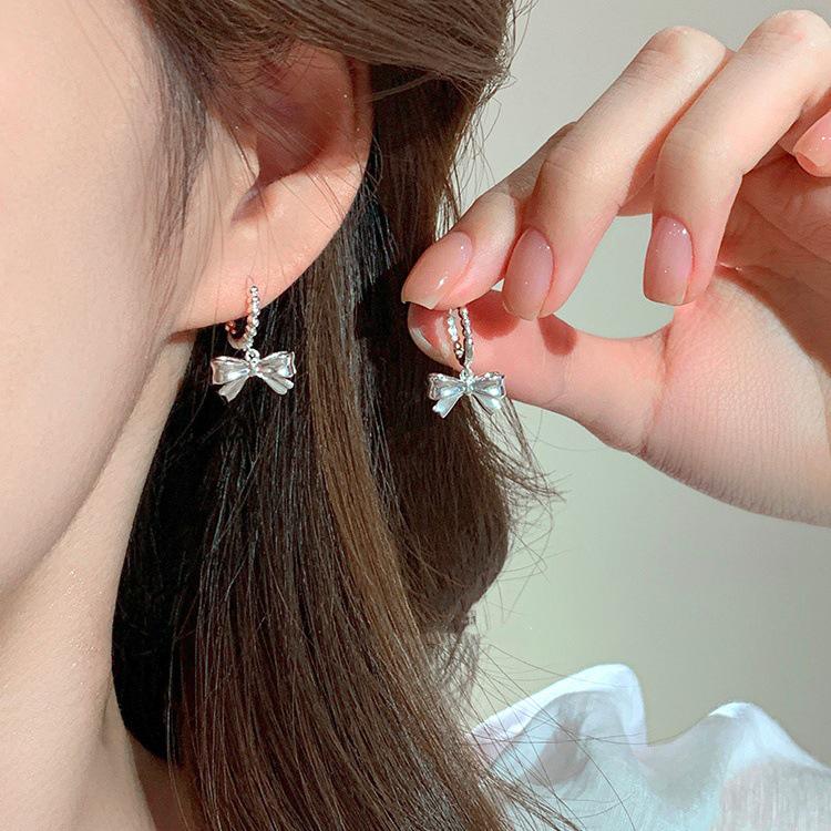 Korean 3D Bow Earrings for Women - Autumn/Winter Sweet & Trendy Ear Jewelry