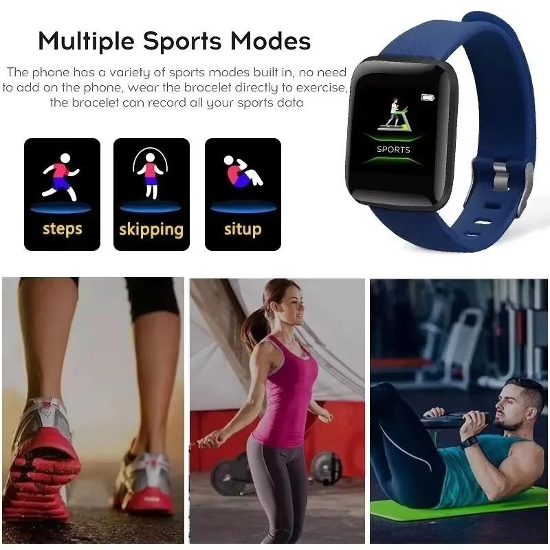 New For Multifunction Smart Watch Kid Men Woman Message Remind Music Control Sport Step Calories 116 Smartwatch Alarm Clock