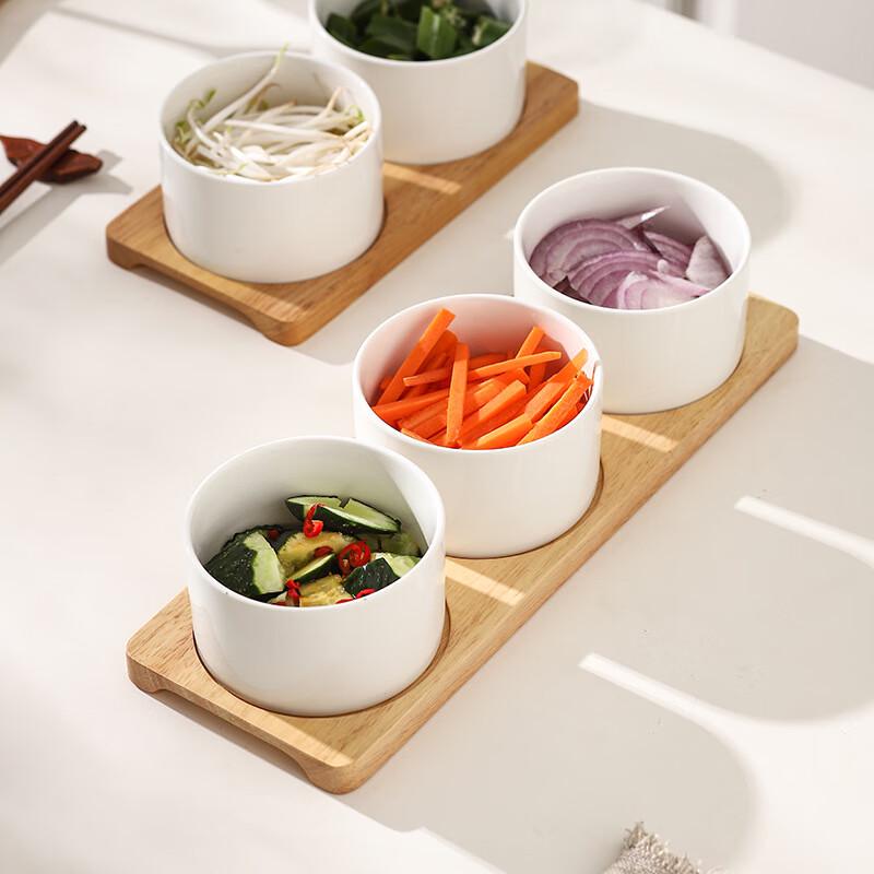 Wutuo Japanese Style Two-Compartment Ceramic Dipping Dish