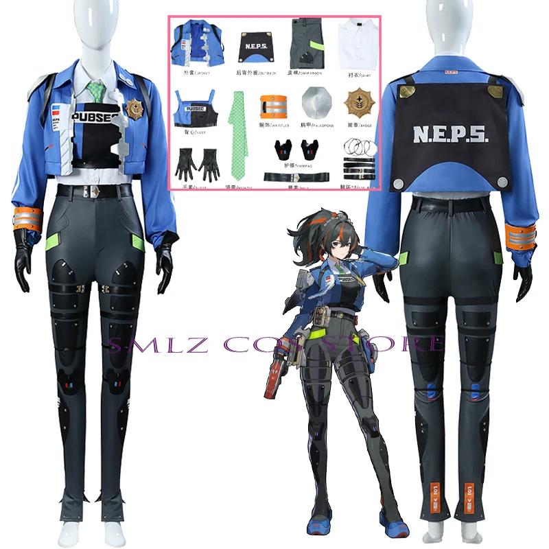 Zhu Yuan Cosplay Jeu Zenless Zone Zero Costume Équipe Spéciale de Réponse à l'Investigation Criminelle Uniforme Tenue d'Halloween pour Femmes S gray