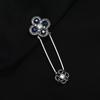 Fulok court style pin women's high-end colored treasure crystal brooch scarf shawl buckle corsage accessories