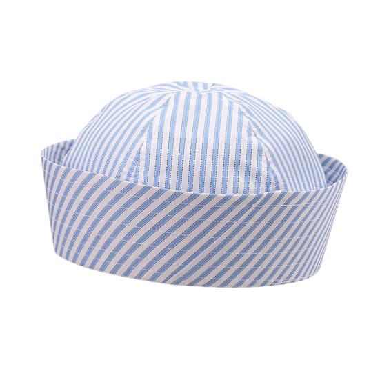 

Captain Hat Striped Print Crew Hat Breathable Theater Performance Hat Adults Teens Nautical Theme Party Accessory синий