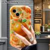 Phone case: 2D flat design, suitable for iPhone 18 17 16 15 14 13 Pro protective case, orange fruit, perfect Christmas and Halloween holiday gift