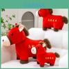 Cute Cartoon Red Pony Plush Toy With Embroidery Design For Holiday Decorations