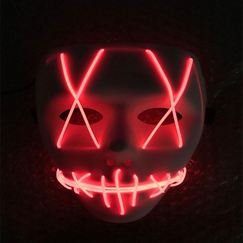 Eye-catching Halloween Scary Mask Cosplay With Led Lights For Unforgettable Costume Parties
