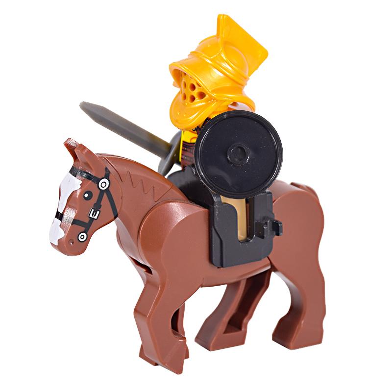 Medieval Figures Middle Ages Rome Warrior Golden Knight Horse Hawk Castle King Dragon Knights Building Blocks BricksToys gifts