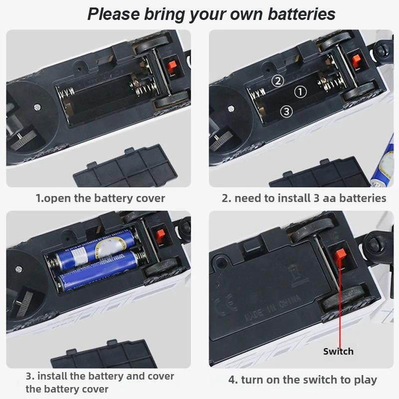 Kids DIY Simulation High Speed Railway Train Toy Car Electric Sound Light Model Train Educational Toys for Boys Girls Gift