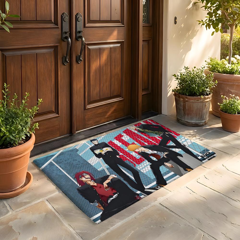 Fußmatte Weicher Flanellteppich Rutschfeste Saugfähige Matte für Badezimmer Schlafzimmer Heimdekoration Anime B Bleach