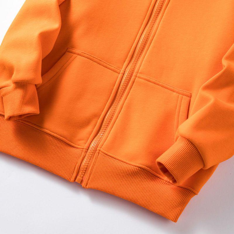 2-12 Years Kids Solid Color Hooded Zipper Coat Long Sleeve Outwear