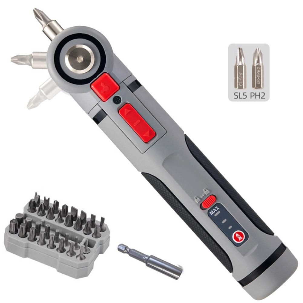 

Adjustable-Angle Mini Electric Screwdriver Set, Household Lithium-Powered Rechargeable Wireless Power Drill Pen for Easy Holding