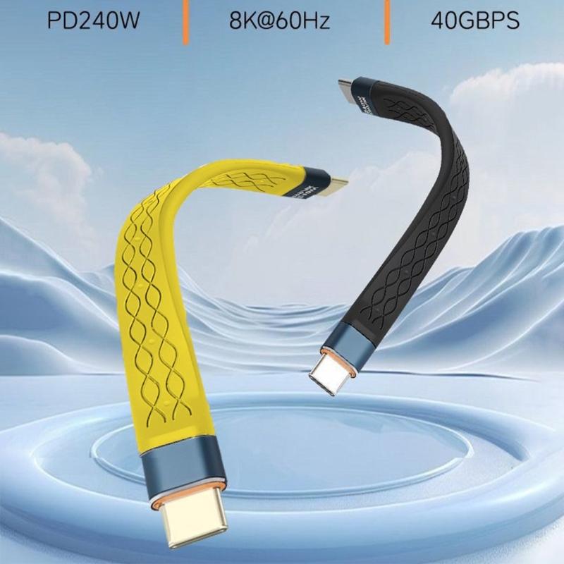 Usb-4 Cable 240W Fast Charging 40Gbps Data Transfer 8K Display Supports Keychain Design for Laptop Phone Tablet