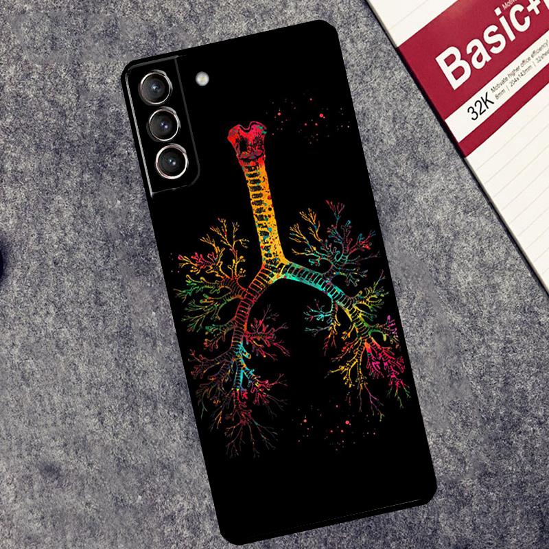 Human Heart Brain Lungs Case For Samsung Galaxy S24 S26 Ultra S10 S20 S21 S22 S23 Plus S25 FE S25 Ultra Cover Coque