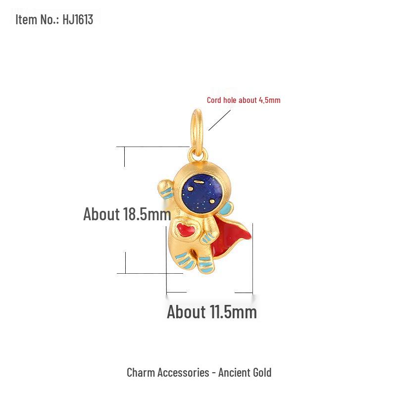 Goldener Sand Astronaut Weltraum Armband DIY Kit: Perlen, Planeten & Raumschiff-Anhänger