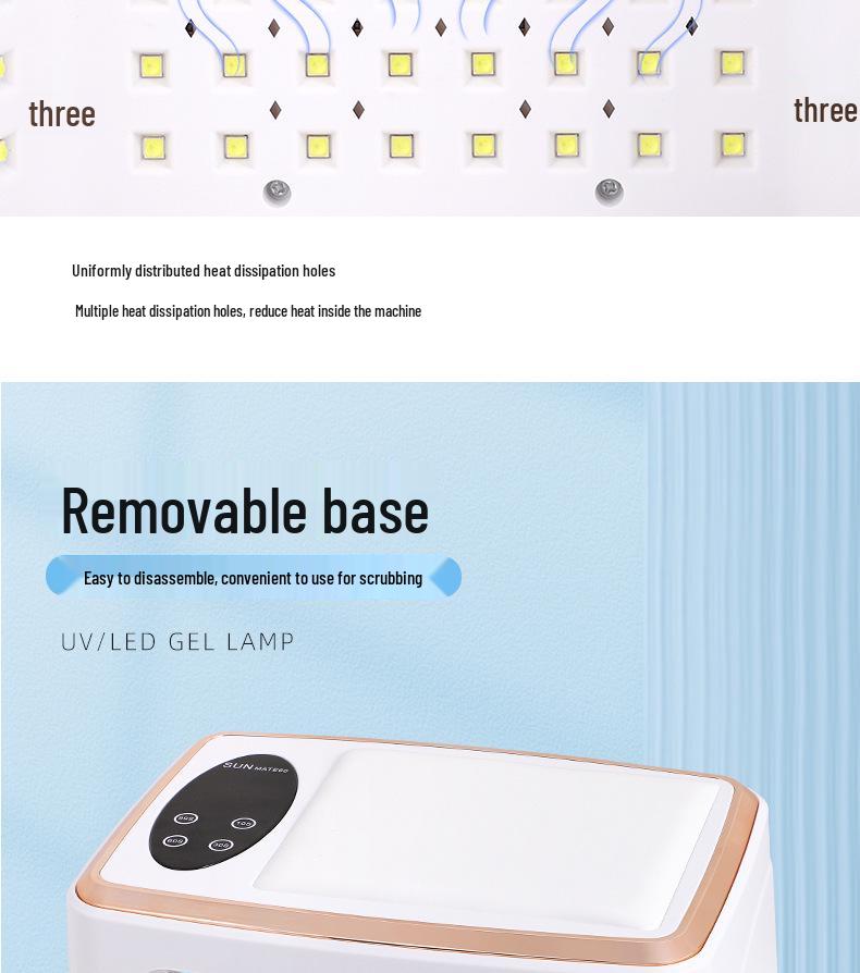 380W Dual-Hand Gel Nail Art Dryer with Large Space
