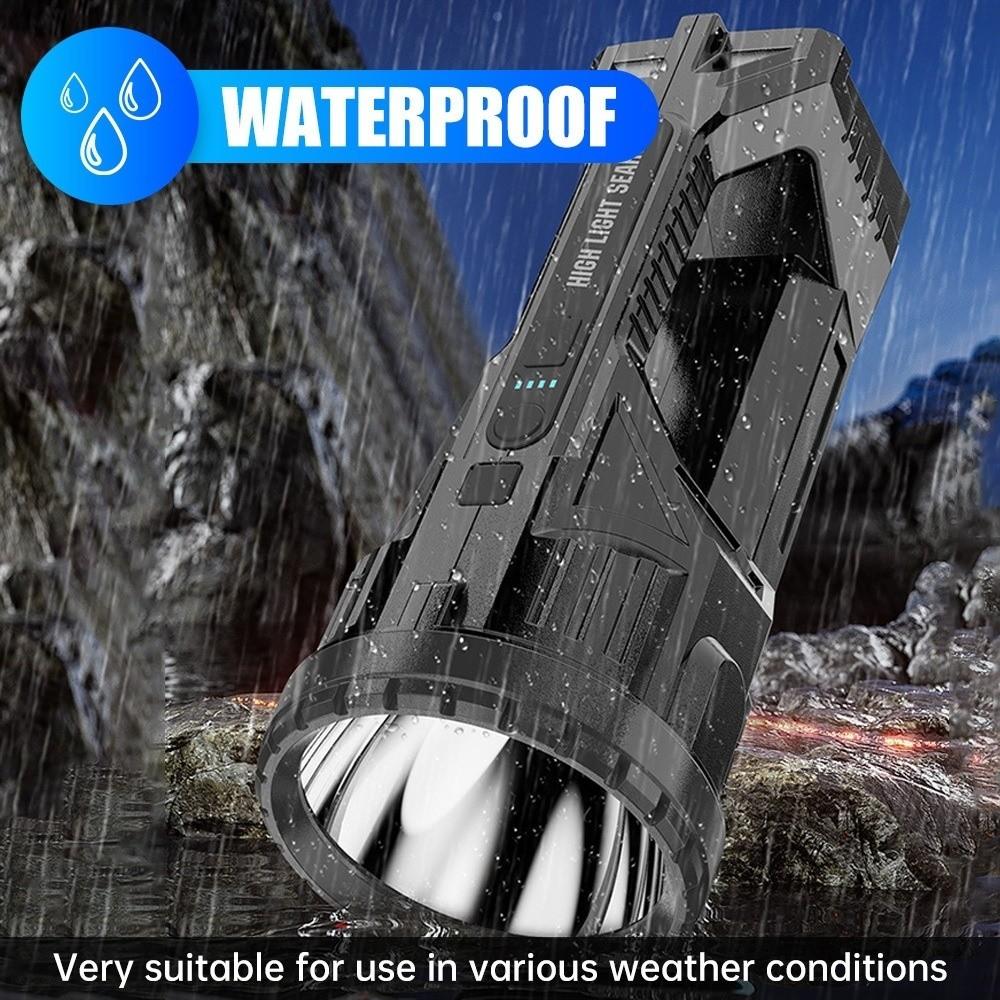 With Side Lights Handheld Spotlight Dimmable Powerful Handheld Lantern Camping Searchlight Outdoor