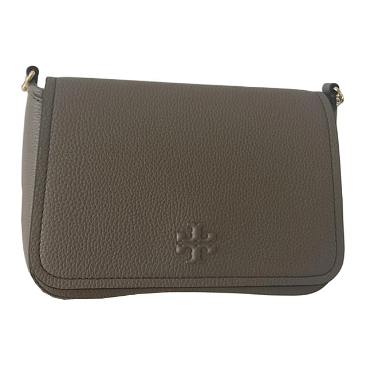 

Tory Burch Thea Flap T Letter Pressed Leather Crossbody Shoulder Bag Women bags Gray 144688-082 Basic Set (Bag+Dust Bag)