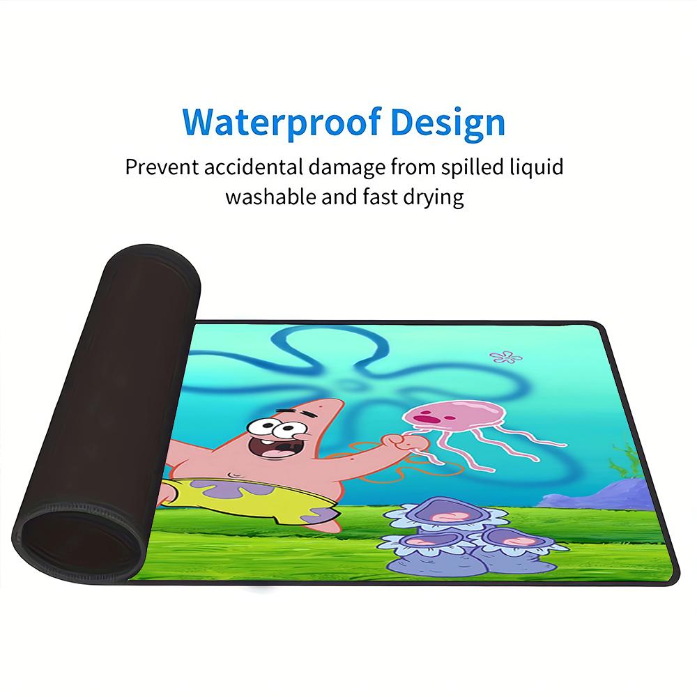 Spongebob Patrick'S Adventure Large Gaming Mouse Pad Nonslip Rubber Base Waterproof Desk Mat For Office Pc Laptop