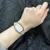 Watch Leather Strap Unisex Rectangular Square Dual Time Gray [Salvatore Mara] Men's Women's [] No.4