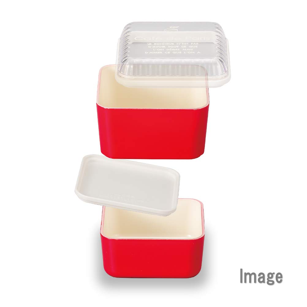 Masakazu Antibacterial Bento Square Nest de Made in Product Box, Lunch, Café Paris, 10x10x11cm, Ivory, Japan, Number 48-79243-8