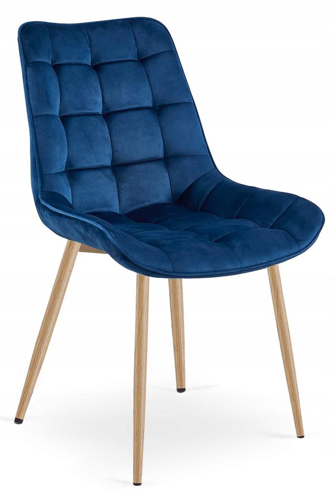 BERA Chair - Navy Blue Velvet / Oak Legs X 1