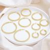 Trendy European and American Beaded Large Hoop Earrings in Yellow Brass - High-End, Light Luxury Fashion for Women, Available in Gold and Silver